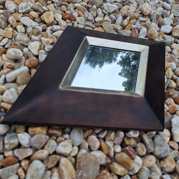 Mirror Wall Hanging Decor Rustic Metal Frame Vintage Modern Industrial Triangle - Picture 8 of 16